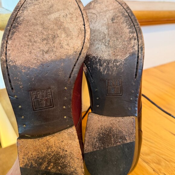 Frye Women’s Burgundy Leather Oxfords, Size 6.5 B, Made in Mexico, Classic - Picture 6 of 6